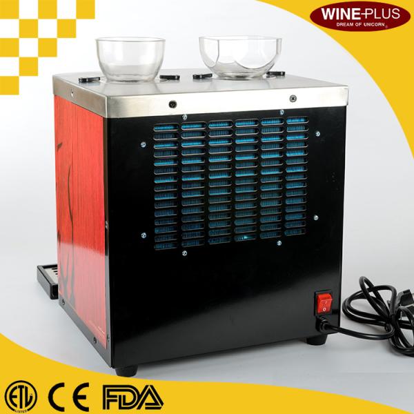 Powder Coated Chilled Shot Dispenser in black color with Decorative Colorful Stickers For Bars
