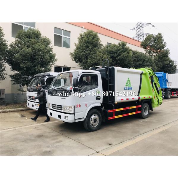 3 Ton Hydraulic Rubbish Compactor Truck , Rear Loader Garbage Truck Logo Printed