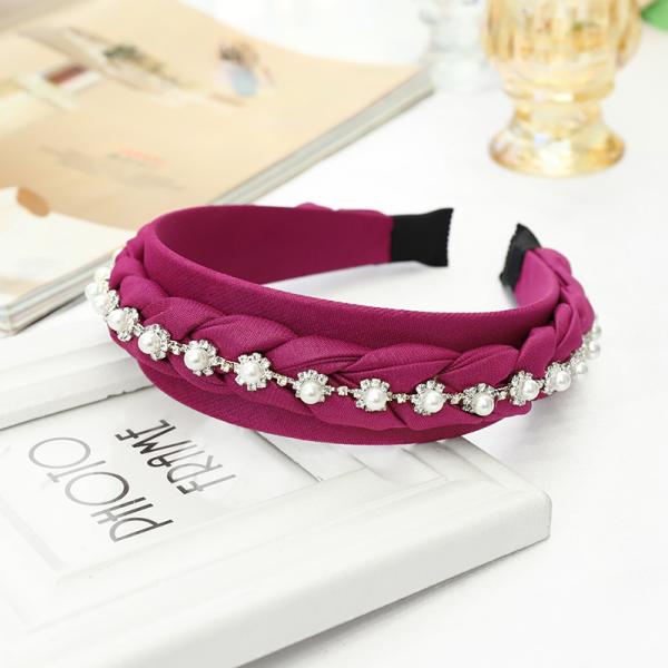 Wedding Ladies Hair Bands Tie Ponytail Cloth Art Wide Edge Fashion Braid Headband Nail Pearl