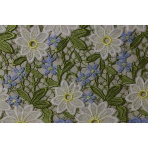 Quality 1200mm Width Allover Lace Fabric , Botanical Crochet Lace Fabric ODM wholesale