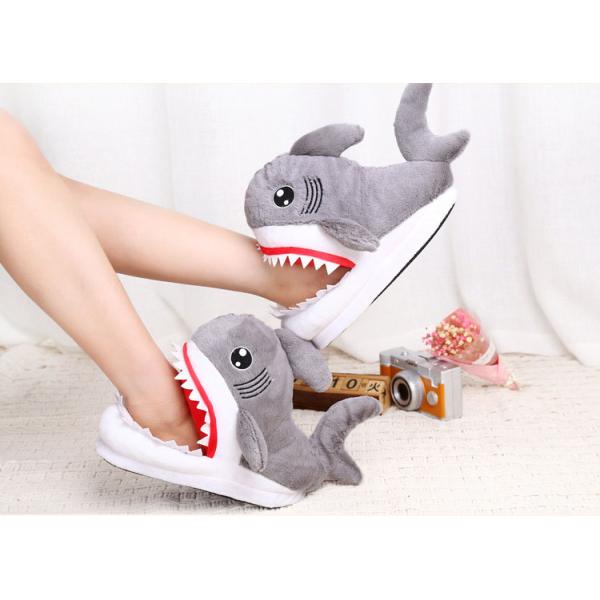 Y-Z Winter Cartoon Animal Soft Warm Fuzzy Shark Shoes Funny Fluffy House Indoor Floor slippers