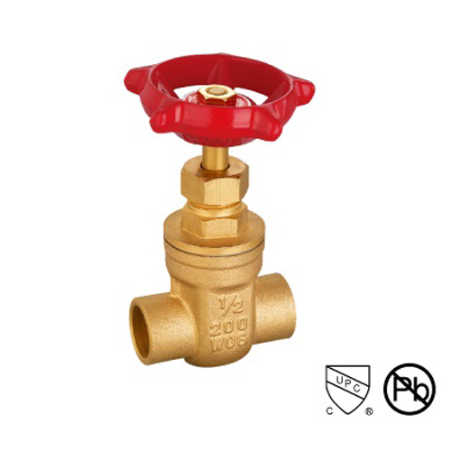 Brass 6 Inch Gate Valve Casting Body Brass Solder Ends NPT BSP Standard