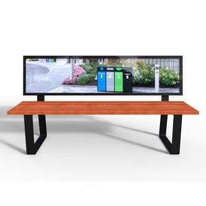 Wooden Advertising Bench Waterproof For Outdoor Garden Park