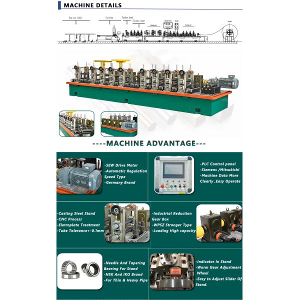 415V Rectangle Stainless Steel Tube Mill MachineFor Energy Supply Pipe