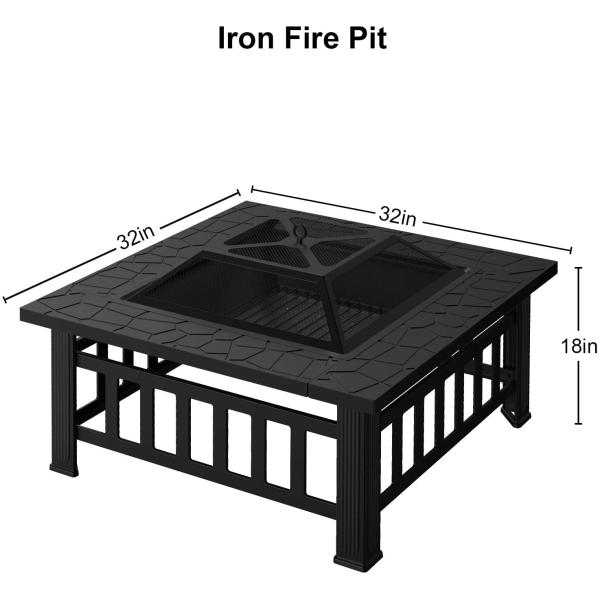 32 Inch Brazier Pan Wood Burning Fire Pit for Indoor Packing Size 62.5*22.5*72.5 cm