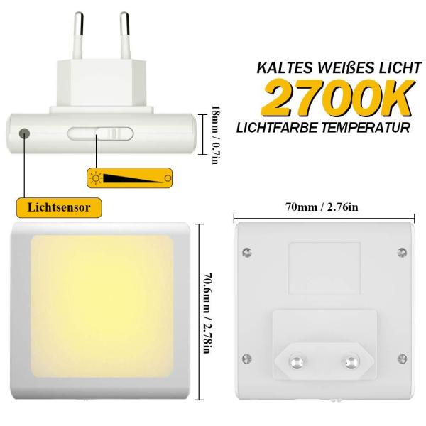 DC6V Stepless Dimming Wall Smart LED Night Light For Bedroom