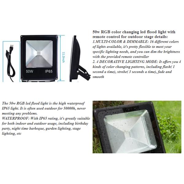 10w 20w 30w Outdoor LED Flood Lights , IP65 RGB LED Flood Lights Weather Proof