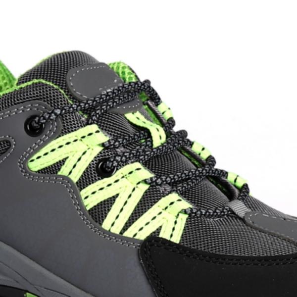 Punture Resistant Low Cut Steel Toe Work Shoes Microfiber Leather Fashion Green Rubber Outsole Breathable