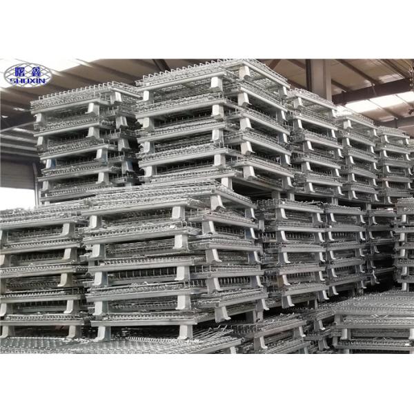Wire Mesh Steel Pallet Cages Foldable Heavy Duty Storage For Warehouse