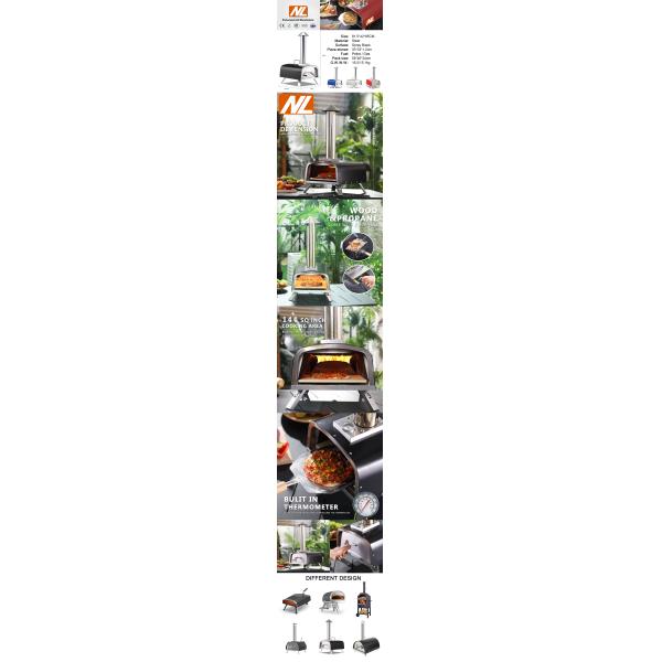 Temprature Control Modern Garth Pizza Oven for Pizza Maker Single Freestanding Black