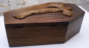 Quality Unique Wooden Urns, Bury the Hatchet Urns, Small Wooden Coffins for Sale wholesale