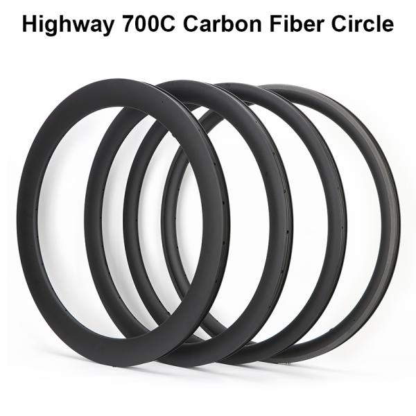 38mm Frame Carbon Fiber Bike Rims 700c With 24H Spoke Holes And Disc Brake Rings