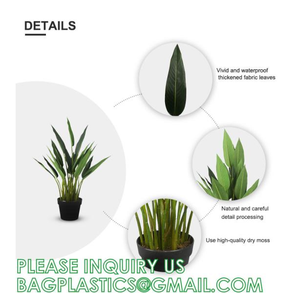 Artificial Bird of Paradise Plant 4 Feet Faux Palm Tree with 8 Trunks Faux Tree for Indoor Outdoor Modern Decoration