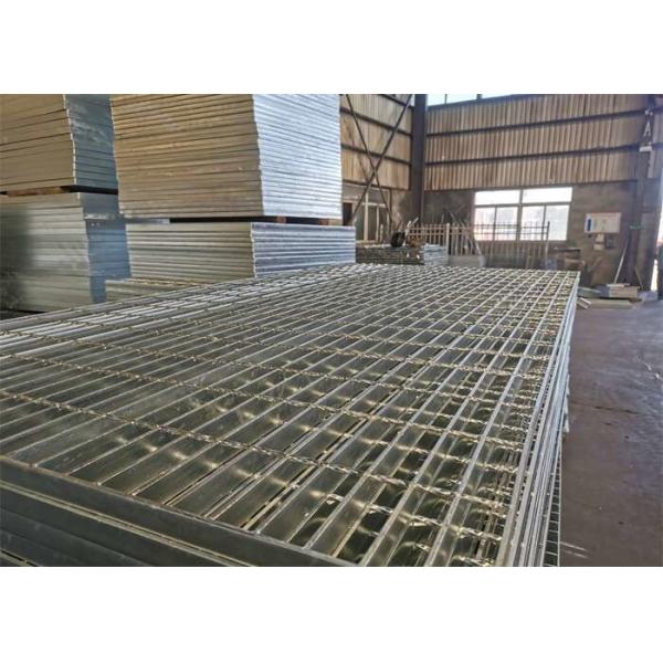 Silver Q235 Stainless Steel Floor Grating Hot Dip Galvanized High Strength