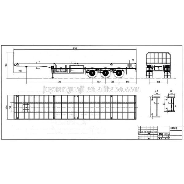 General Cargo Transport Semi Trailer with Exchangeable 2" King Pin and Fuwa Axle