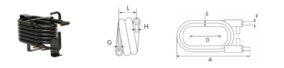 Tube coil heat exchanger for Condenser/evaporator for aquarium