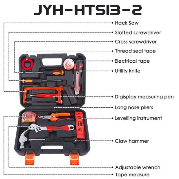 JYH-HTS13-1 12 Pieces Household Tool Sets Multifunctional Hardware Car Repair Toolbox