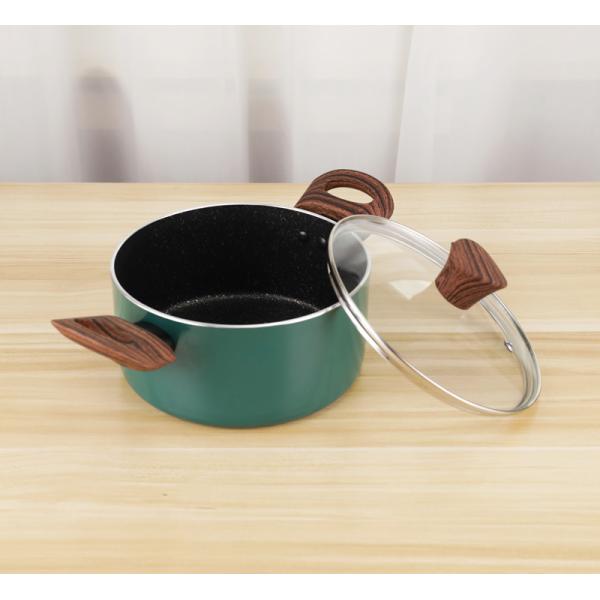 Aluminum Non Stick 3pcs Cookware Set Soup Cooking Pot Single Handle Milk Pot