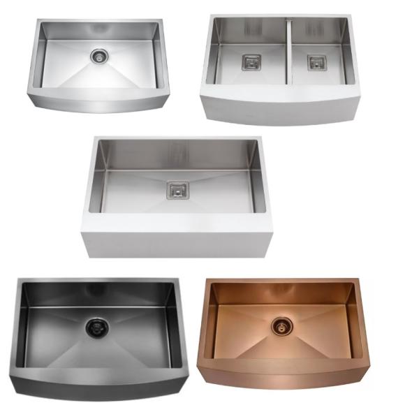 Rose Gold Apron Stainless Steel Farmhouse Sink Without Faucet