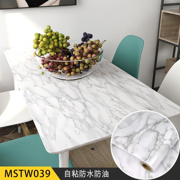 Wallpapers Marble PVC Film Kitchen Cabinet Wallpaper Waterproof Self Adhesive Wall Coating for Counter Top Marble