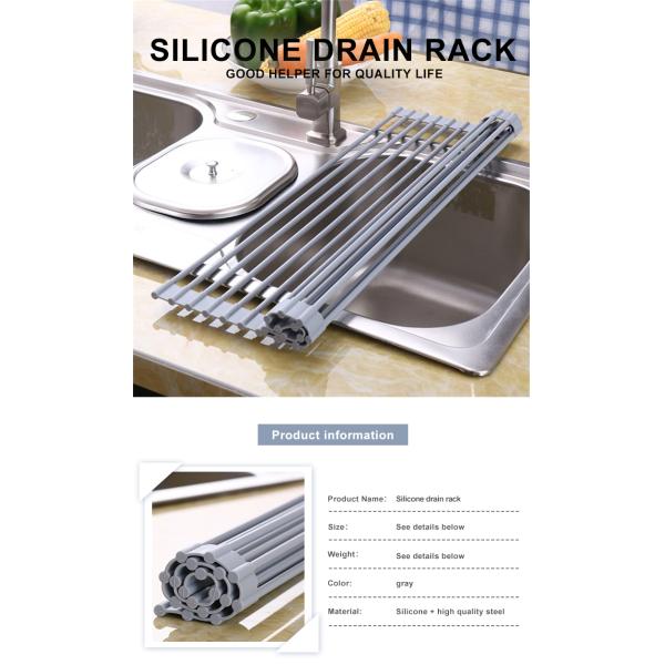 Non toxic heat resistant Silicone Roll Up Drying Rack