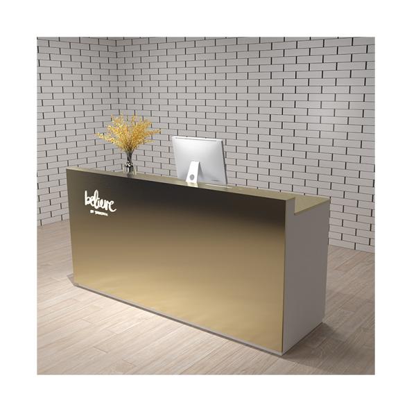 OEM Reception Desk Table with Drawers and Cabinets Made of E1 MDF/MFC Melamine Board