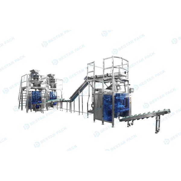 Automatic packaging line for white sugar 30 small pouches counting and stacking in big pouch
