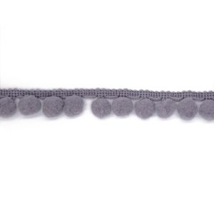 Quality GM-45 Gray 2.5cm Pom Pom Trim For Curtains wholesale