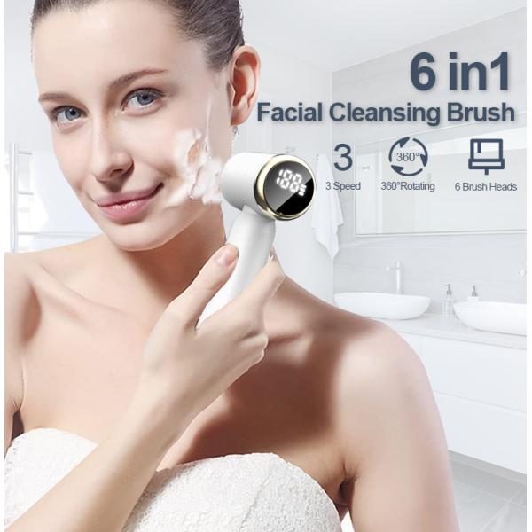 1000mAh Rechargeable Facial Cleansing Brush Green Waterproof Electric Cleansing Brush