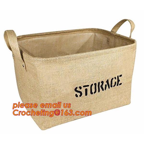 handmade collapsible jute storage basket with rope handle,Standard Quality Nursery Gardening Jute Rope/Jute Braided Pot/