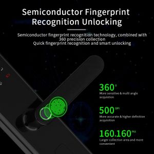 Fingerprint Touch Smart Door Lock Tuya App Control Unique Chip Encryption