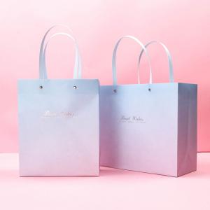 Quality Beautiful Custom Printed Gift Bags Smooth Customized Logo With Flat Handle wholesale