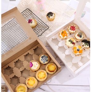 Quality Customized Recycled Cake Packaging box with clear window wholesale