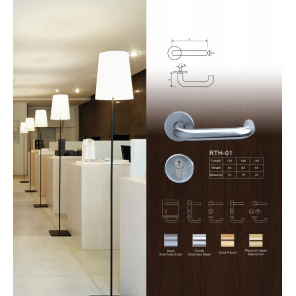 European Fire Rated Door Lever Handle Solid Stainless Steel 304 For Interior Door