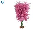 Decorative Plastic Large Artificial Peach Blossom Tree Custom Color