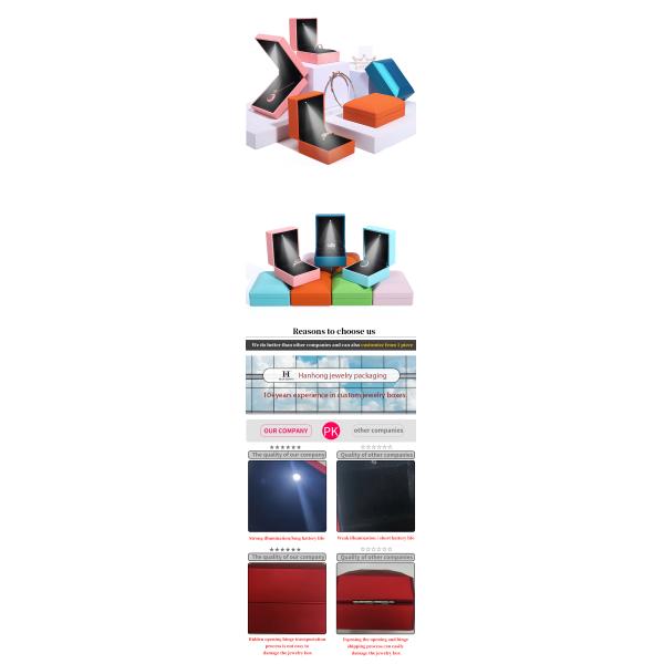 Led Jewellery Box Packaging Necklace Bracelet Ring Jewelry Box