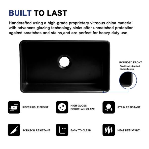 32 Inch 33 Inch Porcelain Farmhouse Kitchen Sink 33 X 22 Apron Front