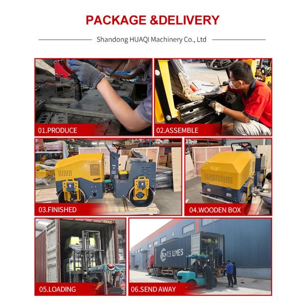 1 Ton Double Drum Walk Behind Road Roller Soil Compactor Rollers for Road Construction