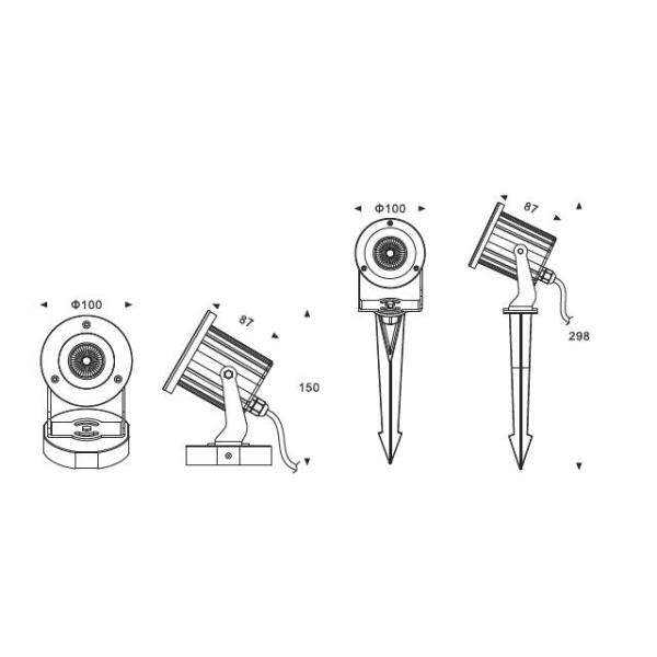 10W COB High Luminance LED Landscape Flood Spot Lights Long Shooting Distance