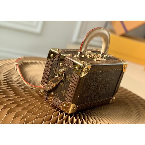 M45673 Printing Box Shape VALISETTE TRESOR Handbag With Lock Red Lining Bag