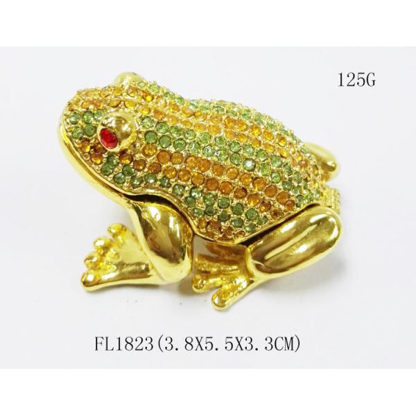 Animal trinket jewelry box Frog diamond decoration trinket jewelry box metal jewelry box
