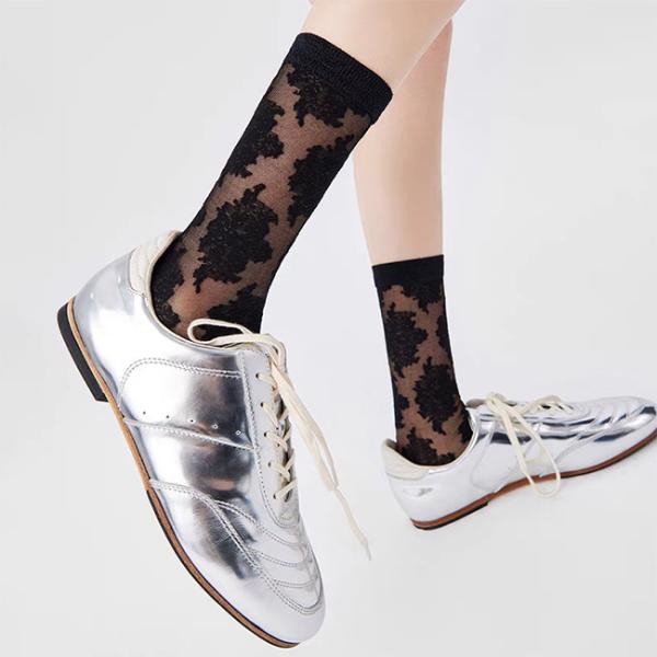 Custom Summer Wear Fashionable Crystal Socks Women'S Glass Silk Tide Socks