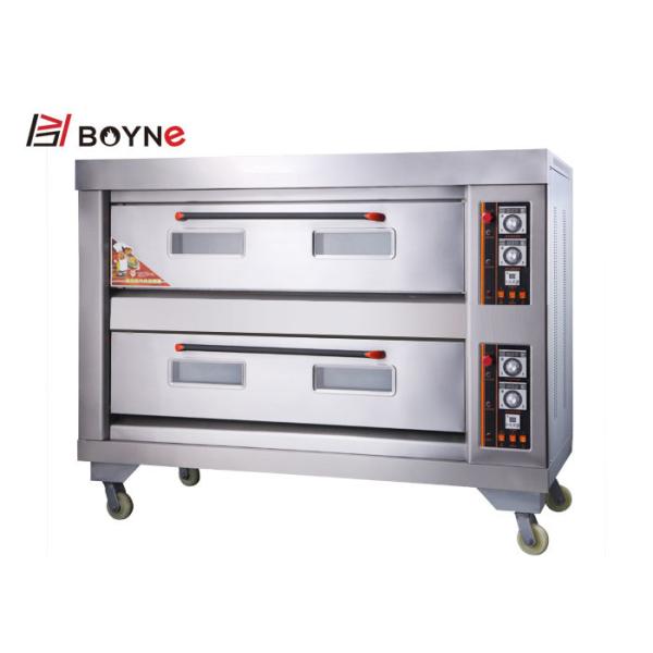 Stainless Steel Commercial Kitchen Gas Bakery Two Deck Six Tray Oven