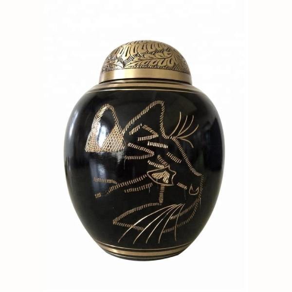 Cat Pattern Pet Urns / Personalized Cat Urns Eco-Friendly Brass Material