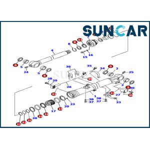 China Spare Parts 707-99-37290 Bucket Cylinder Seal Kit PC160LC-7 Komatsu Hydraulic Sealing Kit on sale