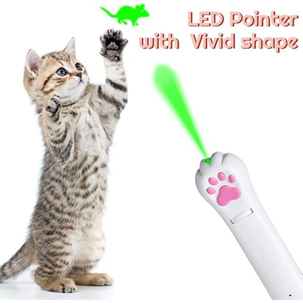 Sustainable ABS Cat Laser Toy White USB Charging Laser Pointer Cat Toy