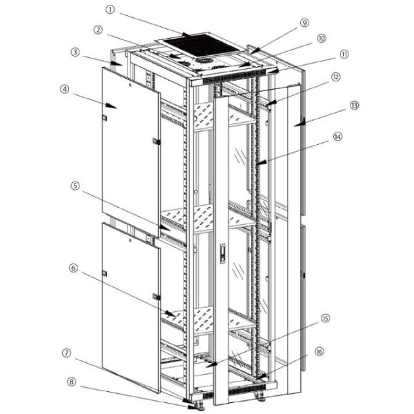 Colocation Network Data Center Rack Floor Standing