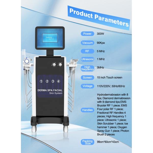 White / Black Hydra Dermabrasion Machine 16 In 1 Facial Skin Care Machine