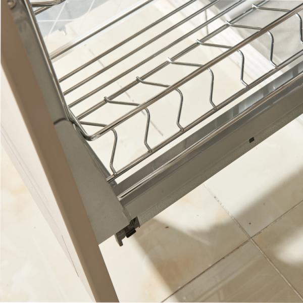 Fashion White Kitchen Cabinets With Glass Double Door PVC Kitchen Cabinets