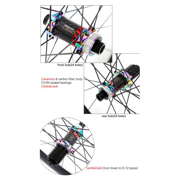 Light Weight 700 X 25C Carbon Fiber Wheelset With Ceramic Hub